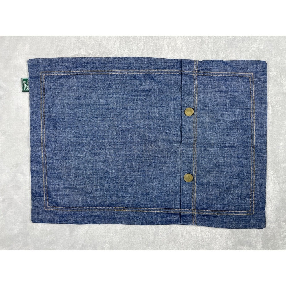 Woolrich Organizer Pouch Unisex Blue Chambray Snap Travel Utility Zip Case